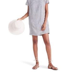 Madewell Stripe-Play Button-Back Tee Dress